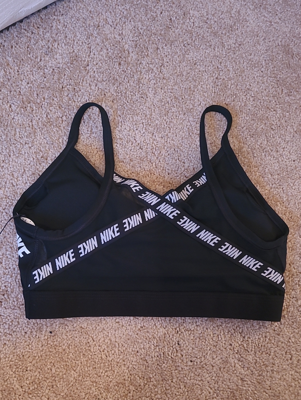 Nike Black Logo-Trim Light Support Sports Bra - Picture 3 of 5